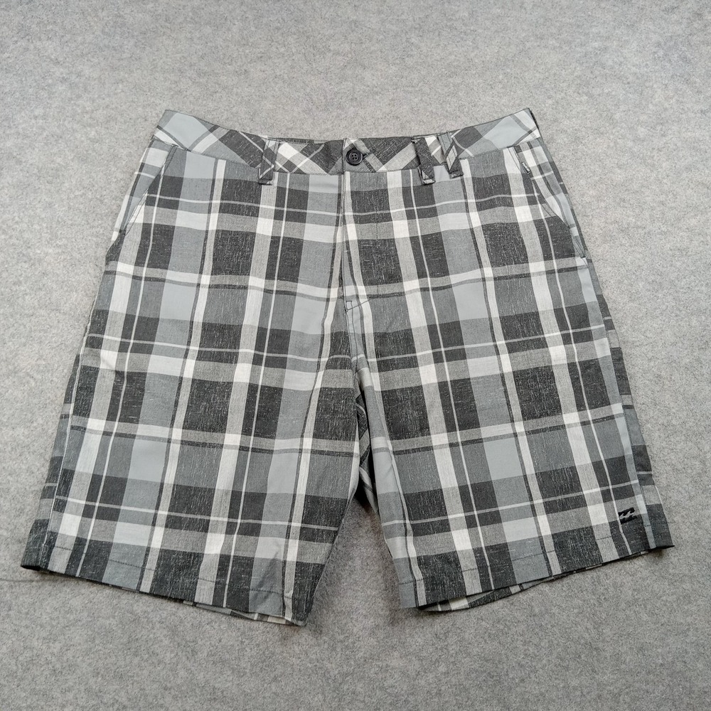 Billabong Shorts Mens 36 Gray Plaid Chino 11 Inseam Casual Walkshort Surf‎